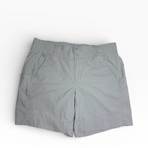 Columbia PFG Gray Fishing Shorts 8 Inch Elastic Waist Cargo Pockets Womens 16 XL